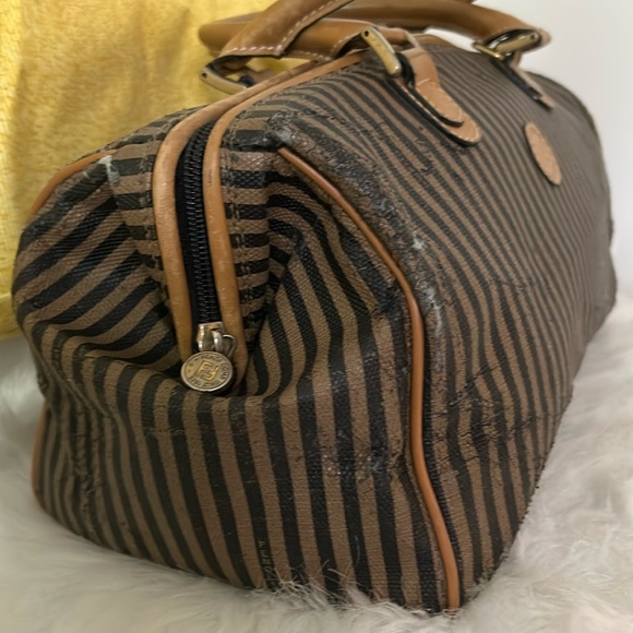 FENDI VINTAGE AUTHENTIC CANVAS SATCHEL - Picture 3 of 16